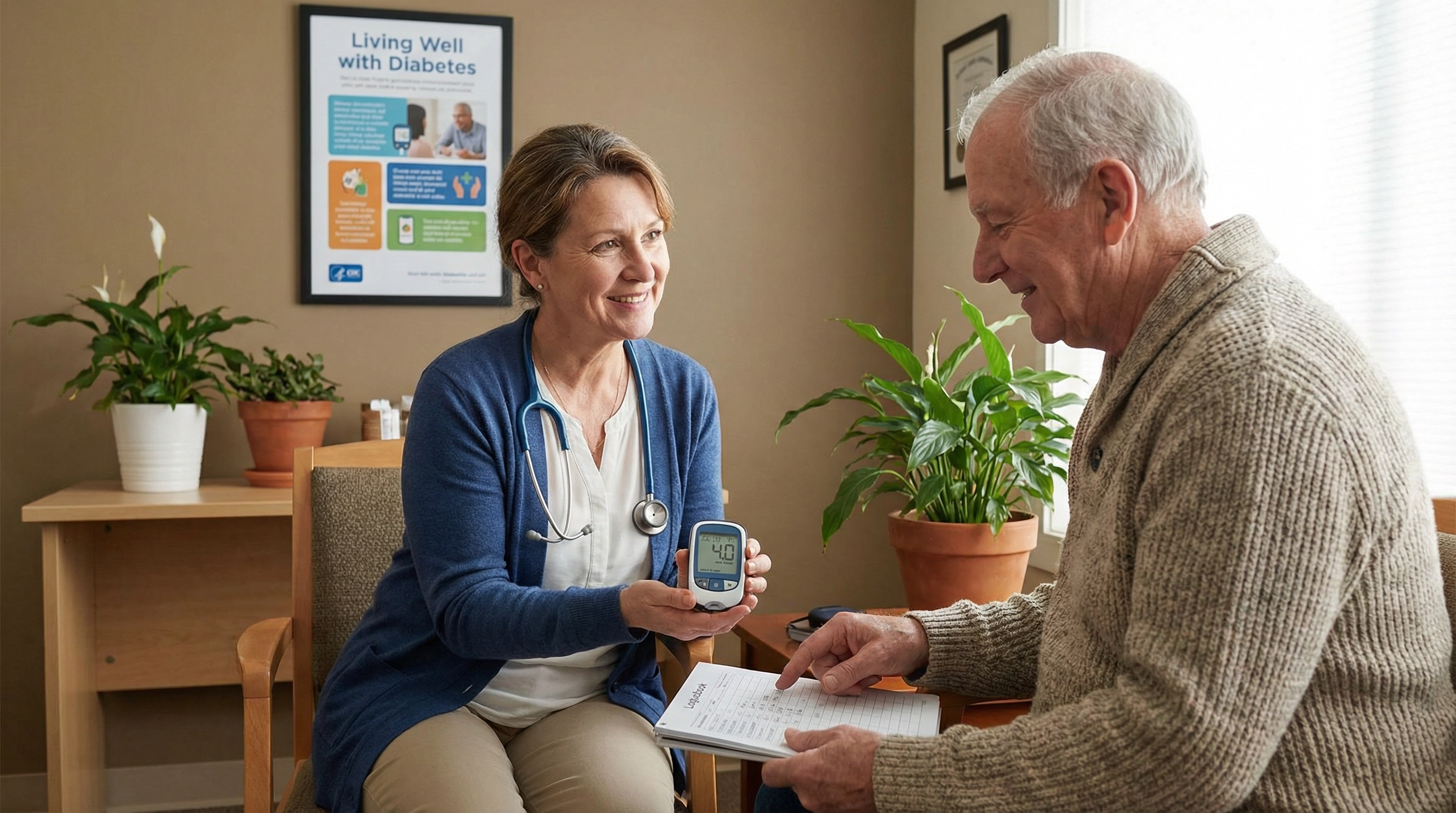 Doctor consulting with patient about diabetes