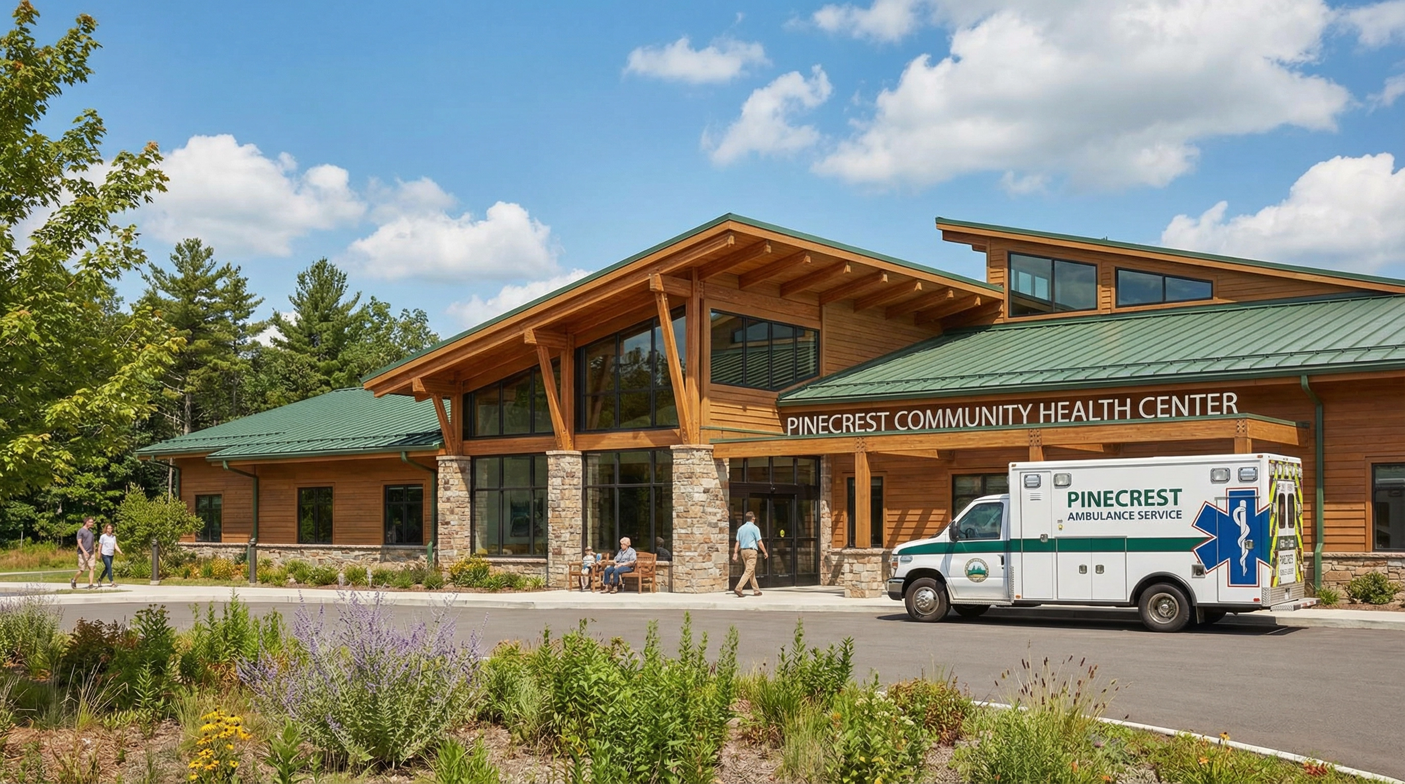 Rural Health Center with Ambulance